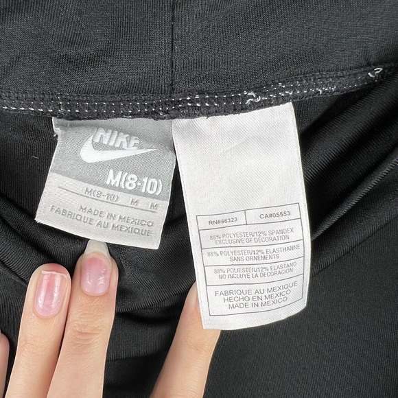 Nike Cropped Leggings Womens Medium Black Knit Capris - Picture 5 of 7